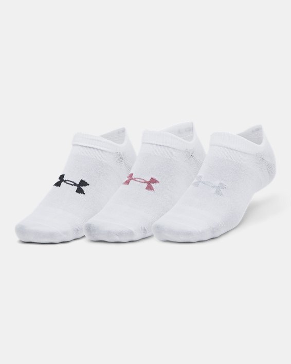 Unisex UA Essential 3-Pack No-Show Socks in White image number 0